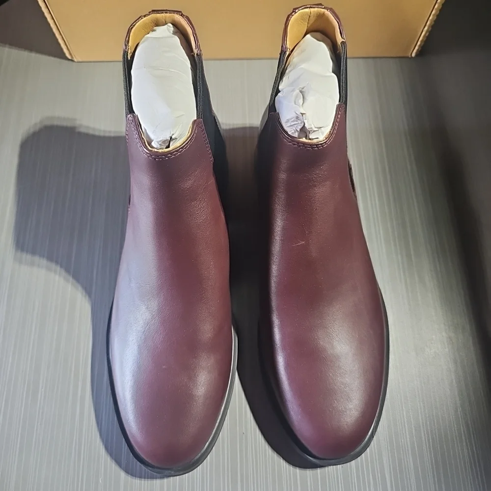 Camper Iman Ankle Boots Burgundy Leather Unisex Size Men 6.5/Wmn 8.5 EU 36 New - Picture 2 of 12